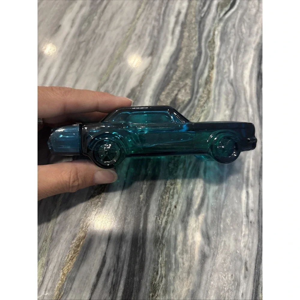 Vintage Avon 1964 Mustang Tai Winds After Shave Blue Car Glass Bottle Decanter